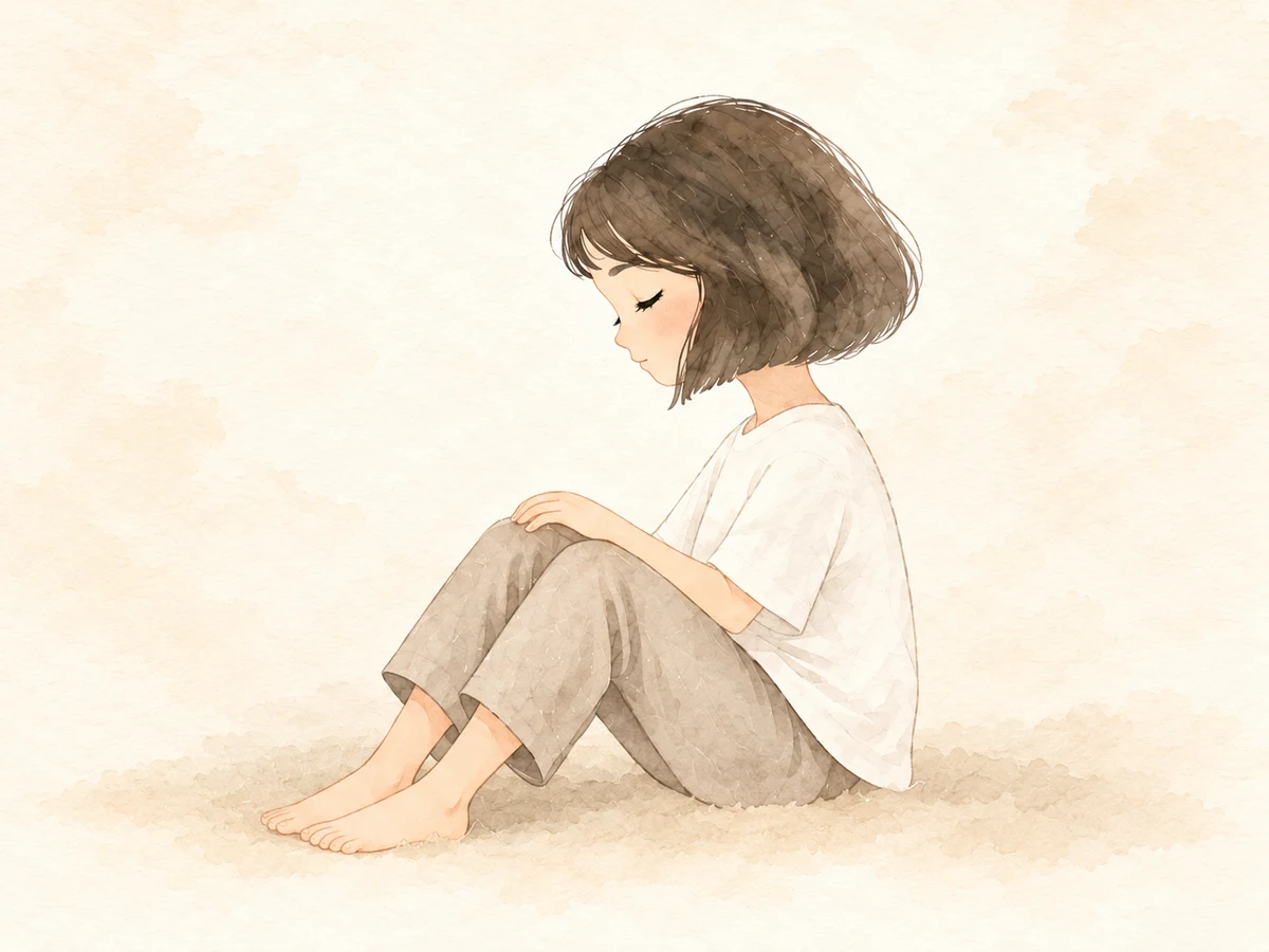Mía descansa en calma, con los ojos cerrados